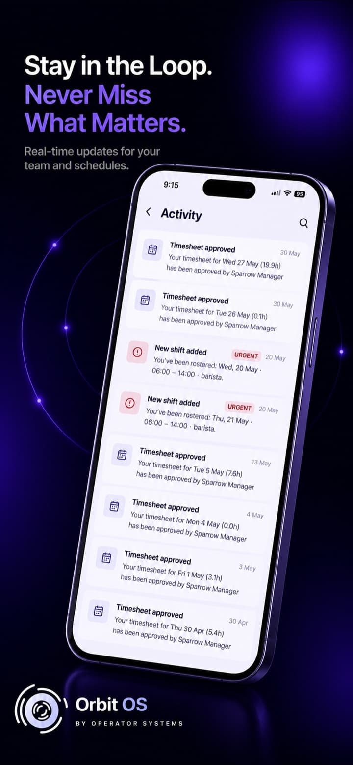 Orbit Workforce app on iPhone