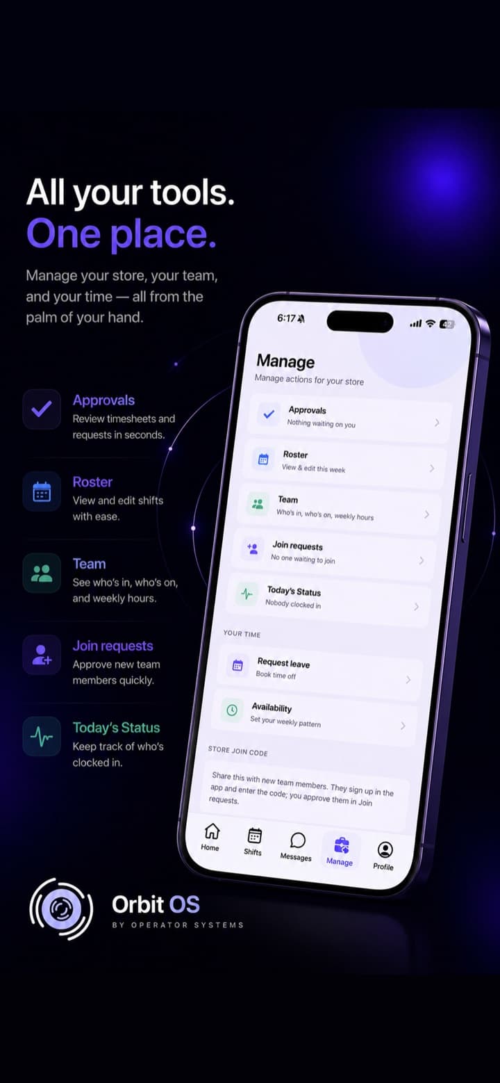 Orbit Workforce app on iPhone